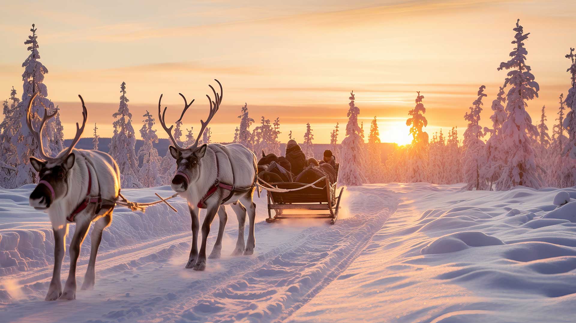 Récit d'une visite d'une ferme de rennes et d'une randonnée en traîneau à Rennes en Laponie finlandaise lors d'un séjours chez Lapland Real