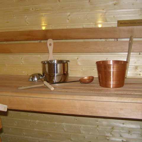 A traditional wood-fired sauna